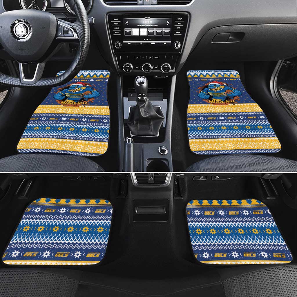 Parramatta Angry Eels Personalized Car Mats Christmas Rugby League Spirit - Aussie Hoodie
