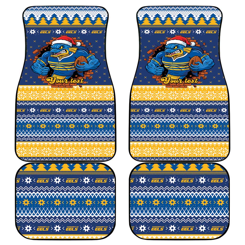 Parramatta Angry Eels Personalized Car Mats Christmas Rugby League Spirit - Aussie Hoodie