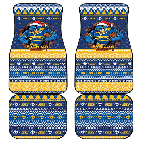 Parramatta Angry Eels Personalized Car Mats Christmas Rugby League Spirit - Aussie Hoodie