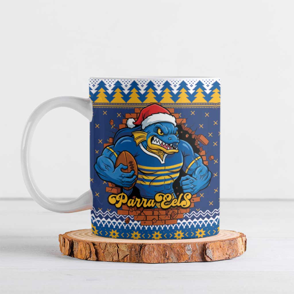 Parramatta Angry Eels Personalized Ceramic Mug Christmas Rugby League Spirit - Aussie Hoodie
