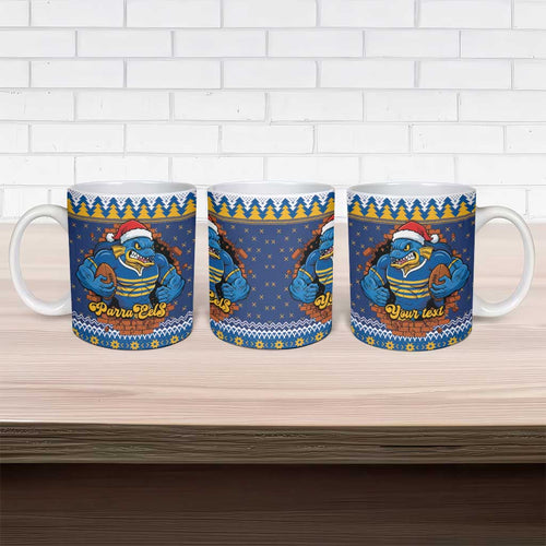 Parramatta Angry Eels Personalized Ceramic Mug Christmas Rugby League Spirit - Aussie Hoodie
