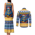 Parramatta Angry Eels Personalized Couples Matching Tank Maxi Dress and Long Sleeve Button Shirt Christmas Rugby League Spirit - Aussie Hoodie