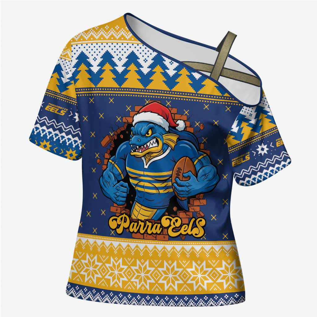 Parramatta Angry Eels Personalized Cross Shoulder Shirt Christmas Rugby League Spirit - Aussie Hoodie
