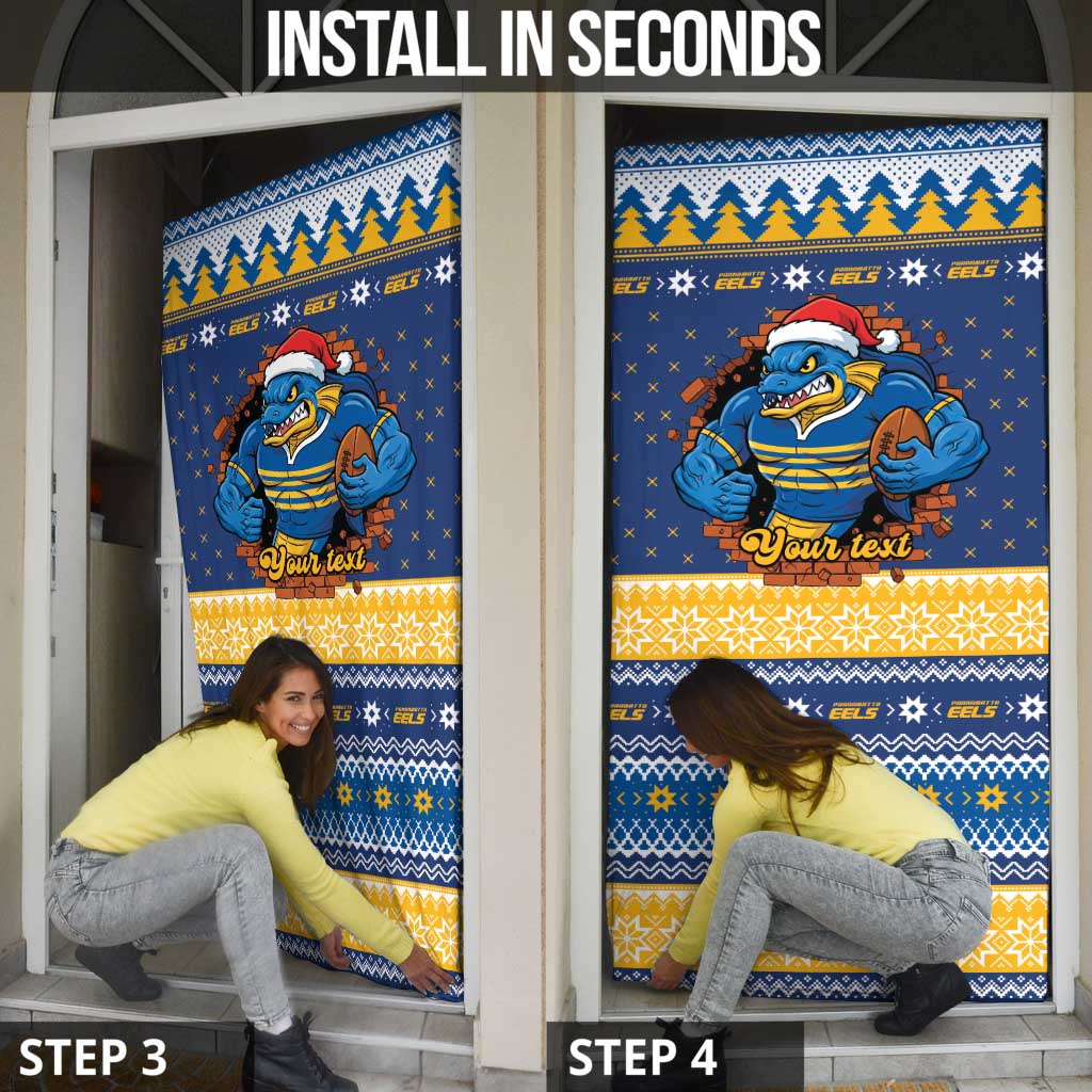 Parramatta Angry Eels Personalized Door Cover Christmas Rugby League Spirit - Aussie Hoodie