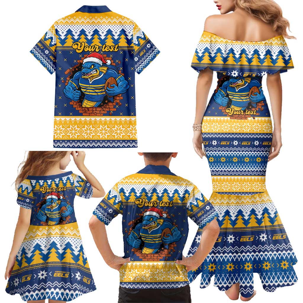 Parramatta Angry Eels Personalized Family Matching Mermaid Dress and Hawaiian Shirt Christmas Rugby League Spirit - Aussie Hoodie