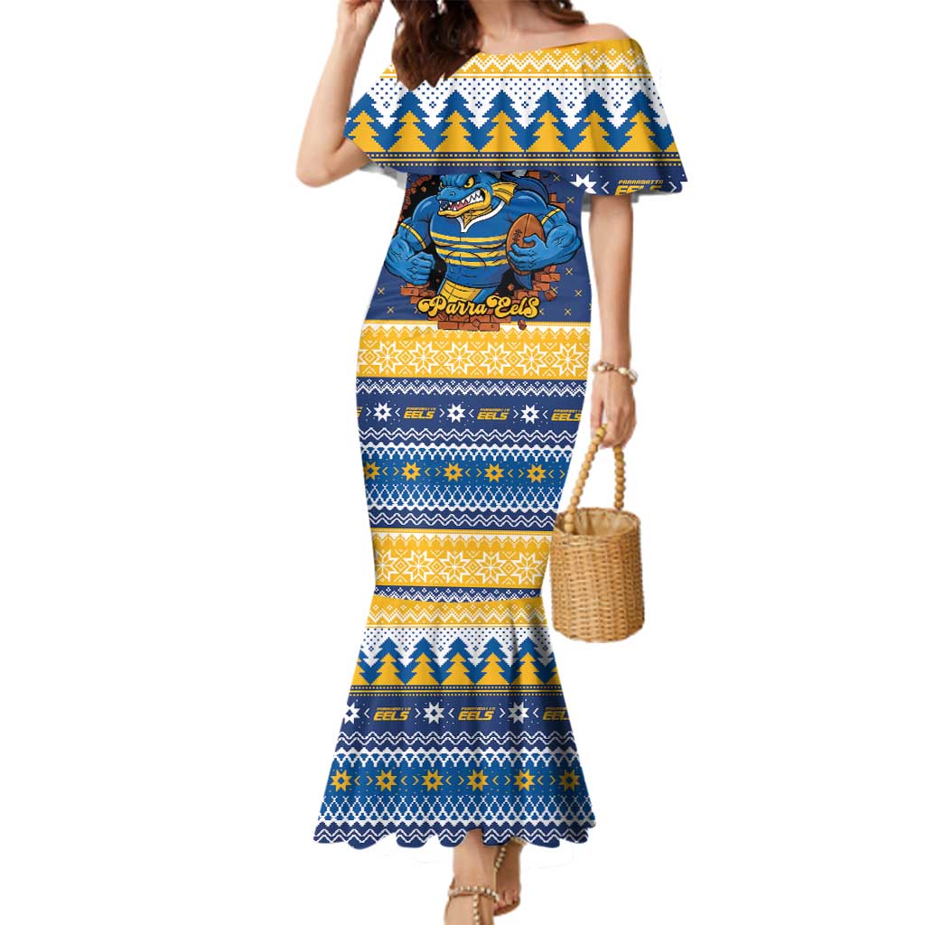 Parramatta Angry Eels Personalized Family Matching Mermaid Dress and Hawaiian Shirt Christmas Rugby League Spirit - Aussie Hoodie