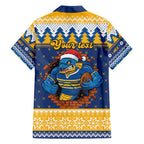 Parramatta Angry Eels Personalized Family Matching Off Shoulder Maxi Dress and Hawaiian Shirt Christmas Rugby League Spirit - Aussie Hoodie