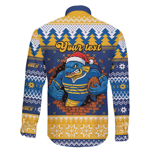 Parramatta Angry Eels Personalized Family Matching Off Shoulder Short Dress and Hawaiian Shirt Christmas Rugby League Spirit - Aussie Hoodie