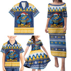 Parramatta Angry Eels Personalized Family Matching Puletasi and Hawaiian Shirt Christmas Rugby League Spirit - Aussie Hoodie