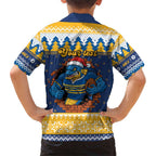 Parramatta Angry Eels Personalized Family Matching Short Sleeve Bodycon Dress and Hawaiian Shirt Christmas Rugby League Spirit - Aussie Hoodie
