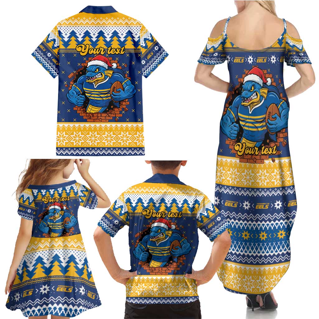 Parramatta Angry Eels Personalized Family Matching Summer Maxi Dress and Hawaiian Shirt Christmas Rugby League Spirit - Aussie Hoodie