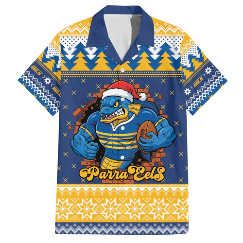 Parramatta Angry Eels Personalized Family Matching Summer Maxi Dress and Hawaiian Shirt Christmas Rugby League Spirit - Aussie Hoodie