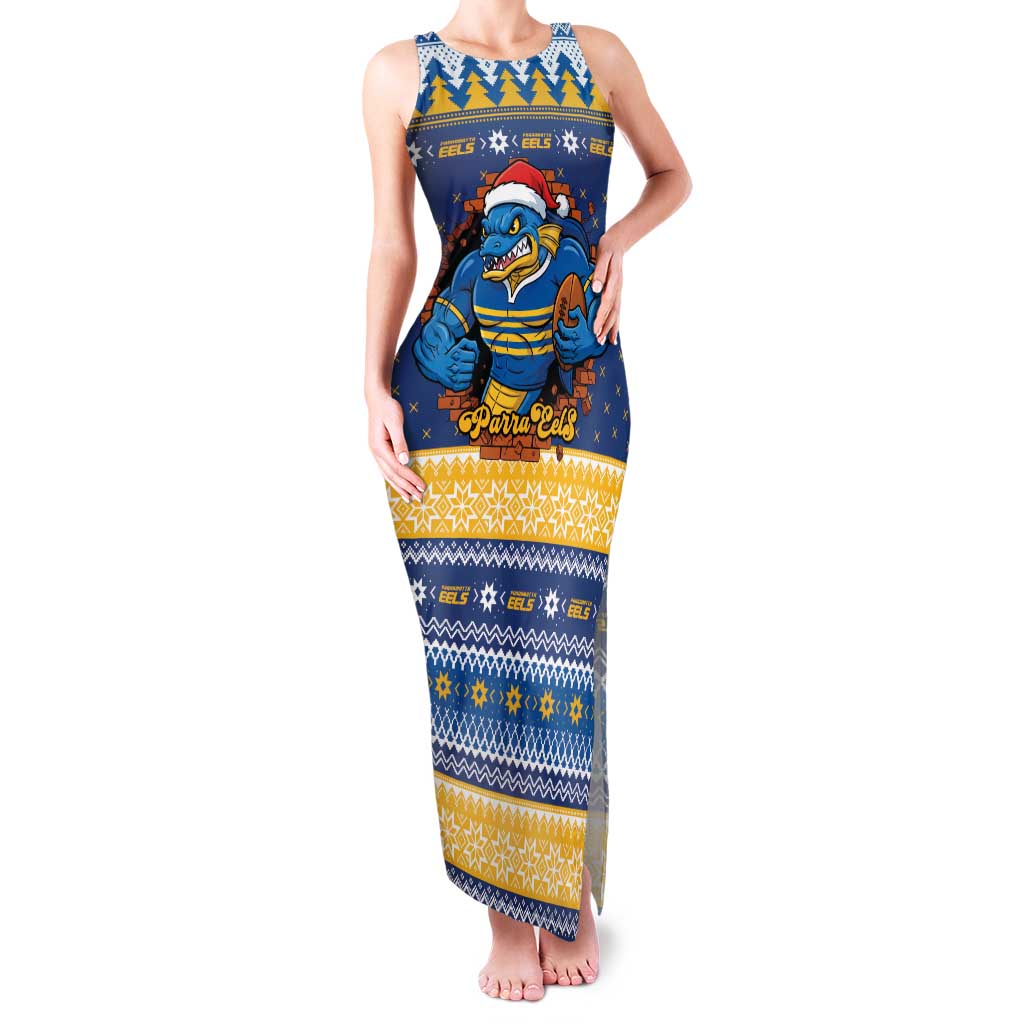Parramatta Angry Eels Personalized Family Matching Tank Maxi Dress and Hawaiian Shirt Christmas Rugby League Spirit - Aussie Hoodie