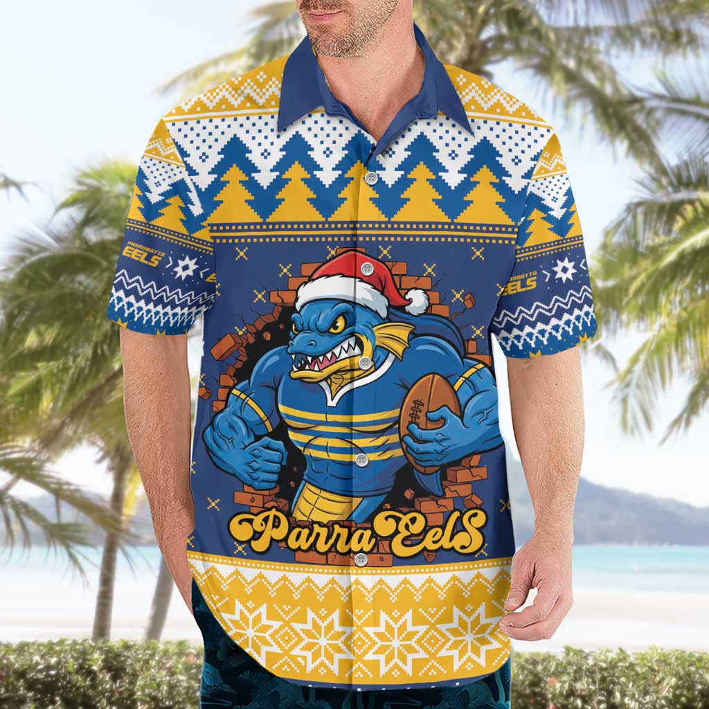 Parramatta Angry Eels Personalized Hawaiian Shirt Christmas Rugby League Spirit - Aussie Hoodie