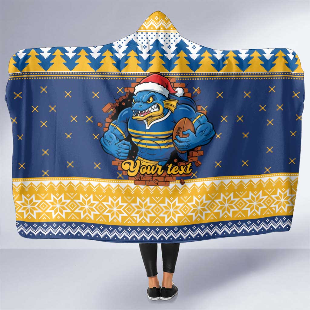 Parramatta Angry Eels Personalized Hooded Blanket Christmas Rugby League Spirit - Aussie Hoodie