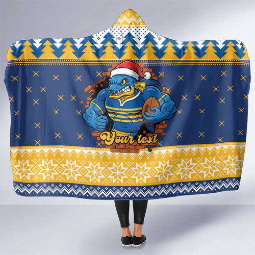 Parramatta Angry Eels Personalized Hooded Blanket Christmas Rugby League Spirit - Aussie Hoodie