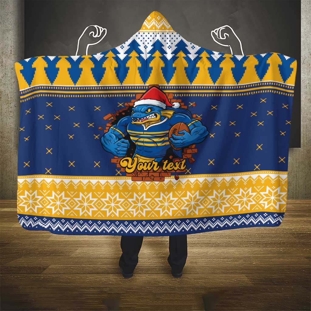 Parramatta Angry Eels Personalized Hooded Blanket Christmas Rugby League Spirit - Aussie Hoodie