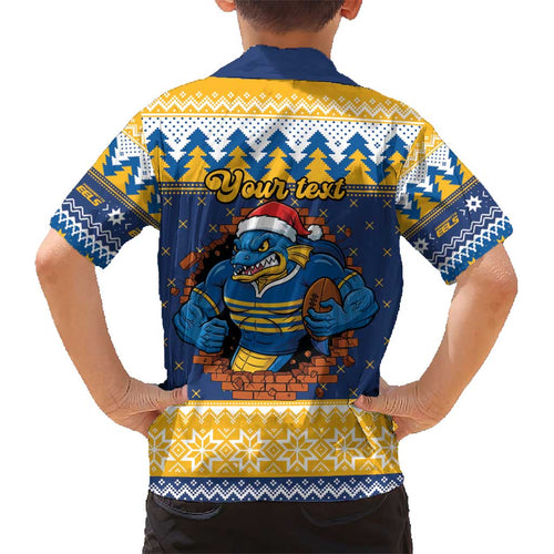 Parramatta Angry Eels Personalized Kid Hawaiian Shirt Christmas Rugby League Spirit - Aussie Hoodie