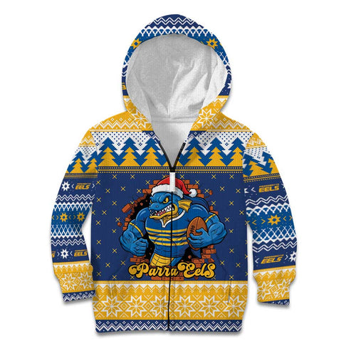 Parramatta Angry Eels Personalized Kid Hoodie Christmas Rugby League Spirit - Aussie Hoodie