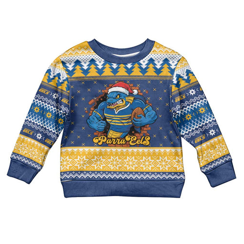 Parramatta Angry Eels Personalized Kid Ugly Christmas Sweater Christmas Rugby League Spirit - Aussie Hoodie