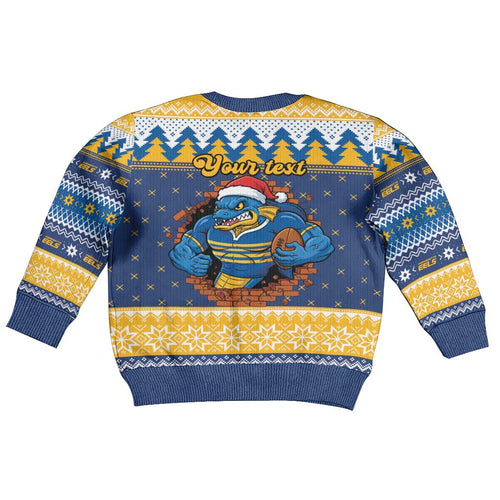 Parramatta Angry Eels Personalized Kid Ugly Christmas Sweater Christmas Rugby League Spirit - Aussie Hoodie