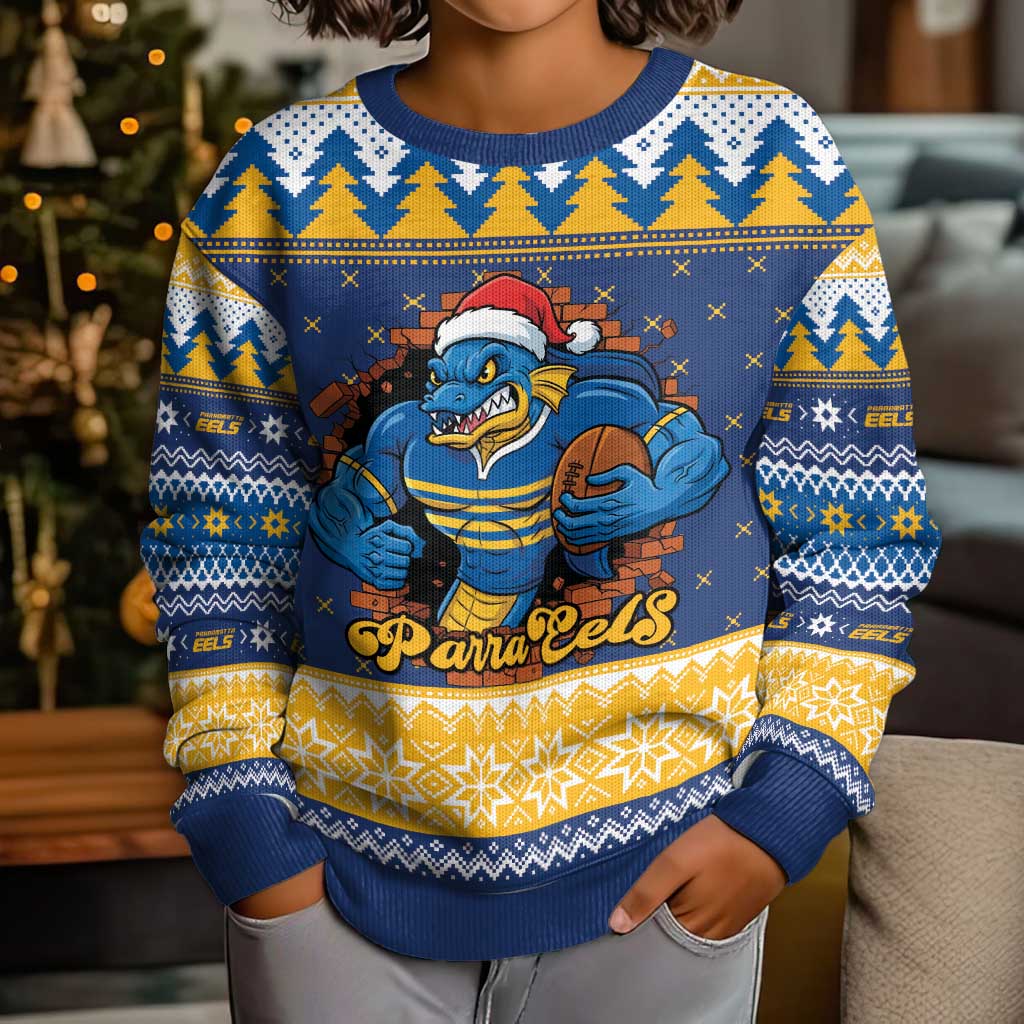 Parramatta Angry Eels Personalized Kid Ugly Christmas Sweater Christmas Rugby League Spirit - Aussie Hoodie