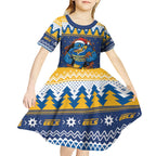Parramatta Angry Eels Personalized Kid Short Sleeve Dress Christmas Rugby League Spirit - Aussie Hoodie