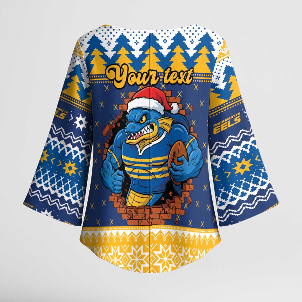 Parramatta Angry Eels Personalized Kimono Sleeve Blouse Christmas Rugby League Spirit - Aussie Hoodie