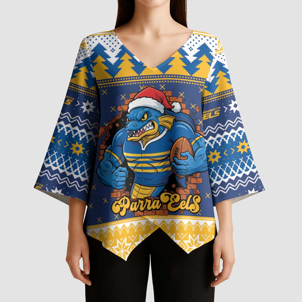 Parramatta Angry Eels Personalized Kimono Sleeve Blouse Christmas Rugby League Spirit - Aussie Hoodie