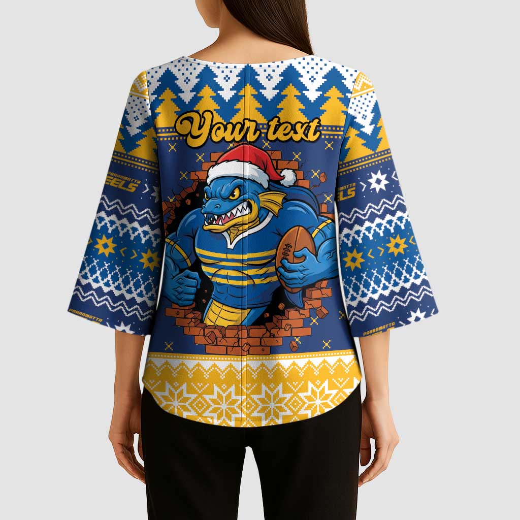 Parramatta Angry Eels Personalized Kimono Sleeve Blouse Christmas Rugby League Spirit - Aussie Hoodie