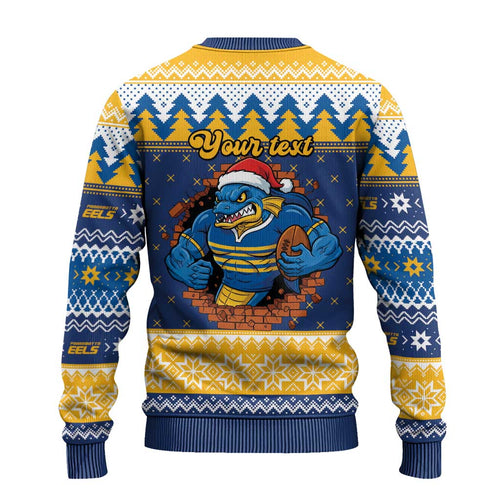 Parramatta Angry Eels Personalized Ugly Christmas Sweater Christmas Rugby League Spirit - Aussie Hoodie