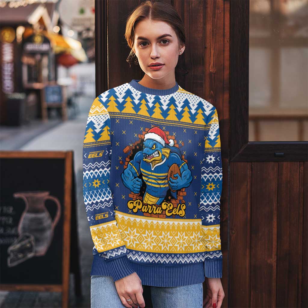 Parramatta Angry Eels Personalized Ugly Christmas Sweater Christmas Rugby League Spirit - Aussie Hoodie