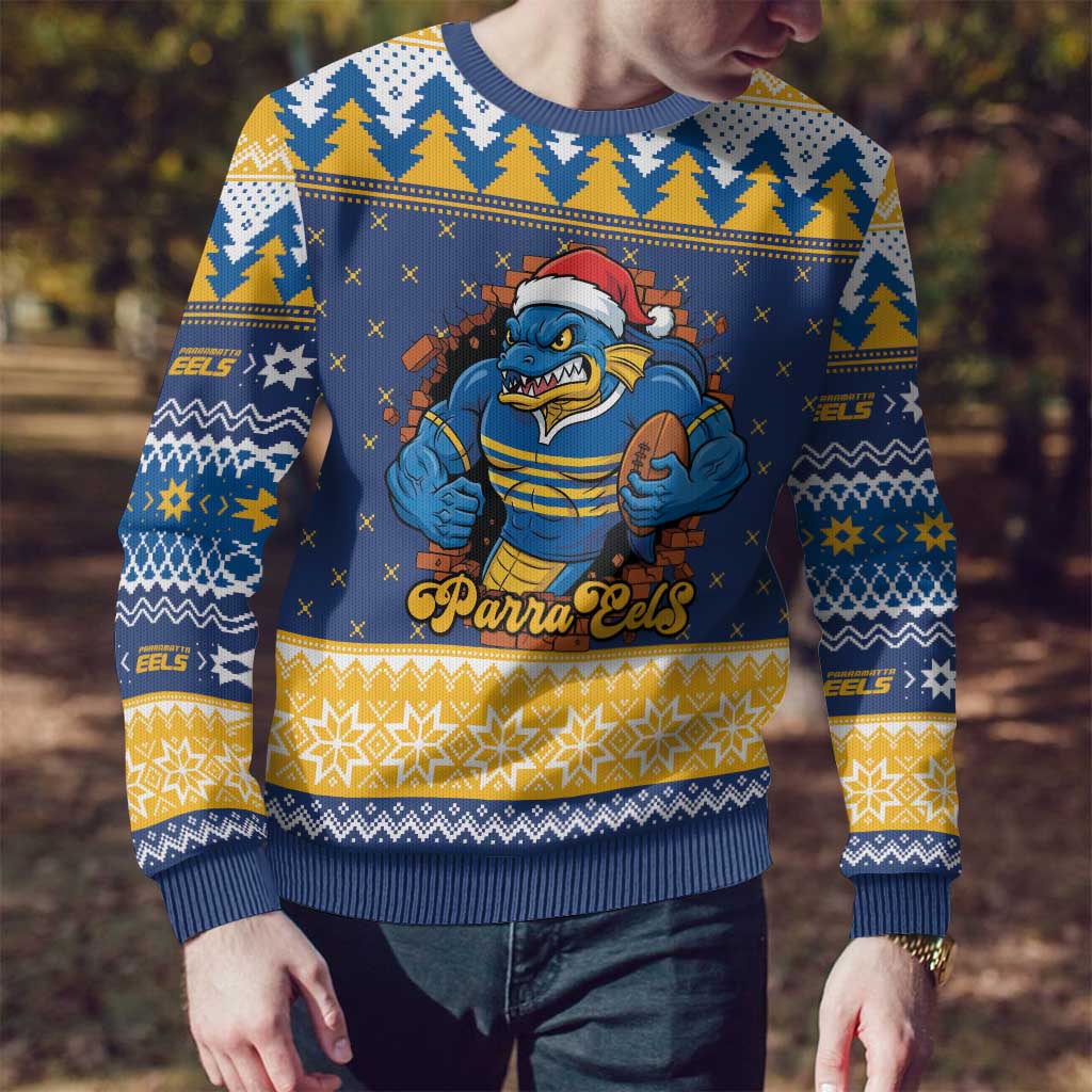 Parramatta Angry Eels Personalized Ugly Christmas Sweater Christmas Rugby League Spirit - Aussie Hoodie