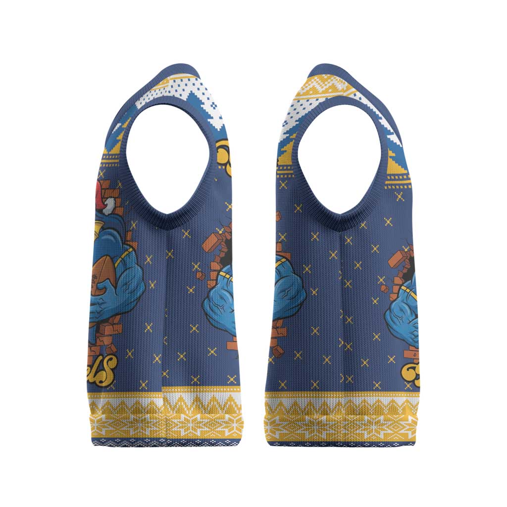 Parramatta Angry Eels Personalized Christmas Knitted V-Neck Vest Christmas Rugby League Spirit - Aussie Hoodie