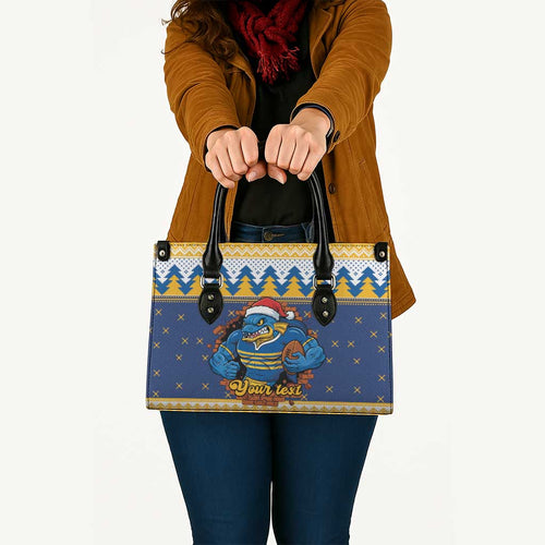 Parramatta Angry Eels Personalized Leather Bag Christmas Rugby League Spirit - Aussie Hoodie