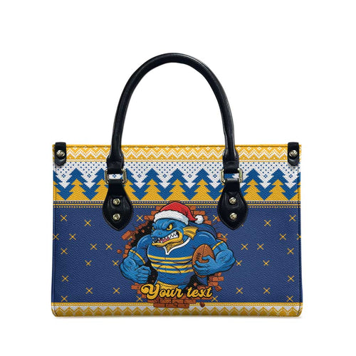 Parramatta Angry Eels Personalized Leather Bag Christmas Rugby League Spirit - Aussie Hoodie