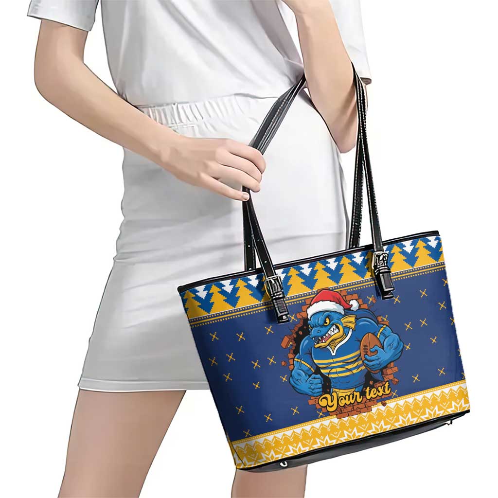Parramatta Angry Eels Personalized Leather Tote Bag Christmas Rugby League Spirit - Aussie Hoodie
