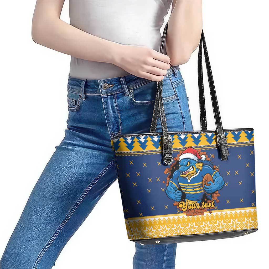 Parramatta Angry Eels Personalized Leather Tote Bag Christmas Rugby League Spirit - Aussie Hoodie
