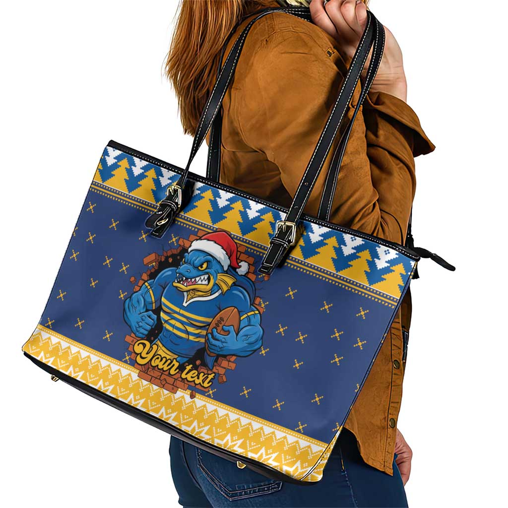 Parramatta Angry Eels Personalized Leather Tote Bag Christmas Rugby League Spirit - Aussie Hoodie
