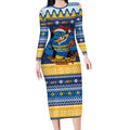Parramatta Angry Eels Personalized Long Sleeve Bodycon Dress Christmas Rugby League Spirit - Aussie Hoodie