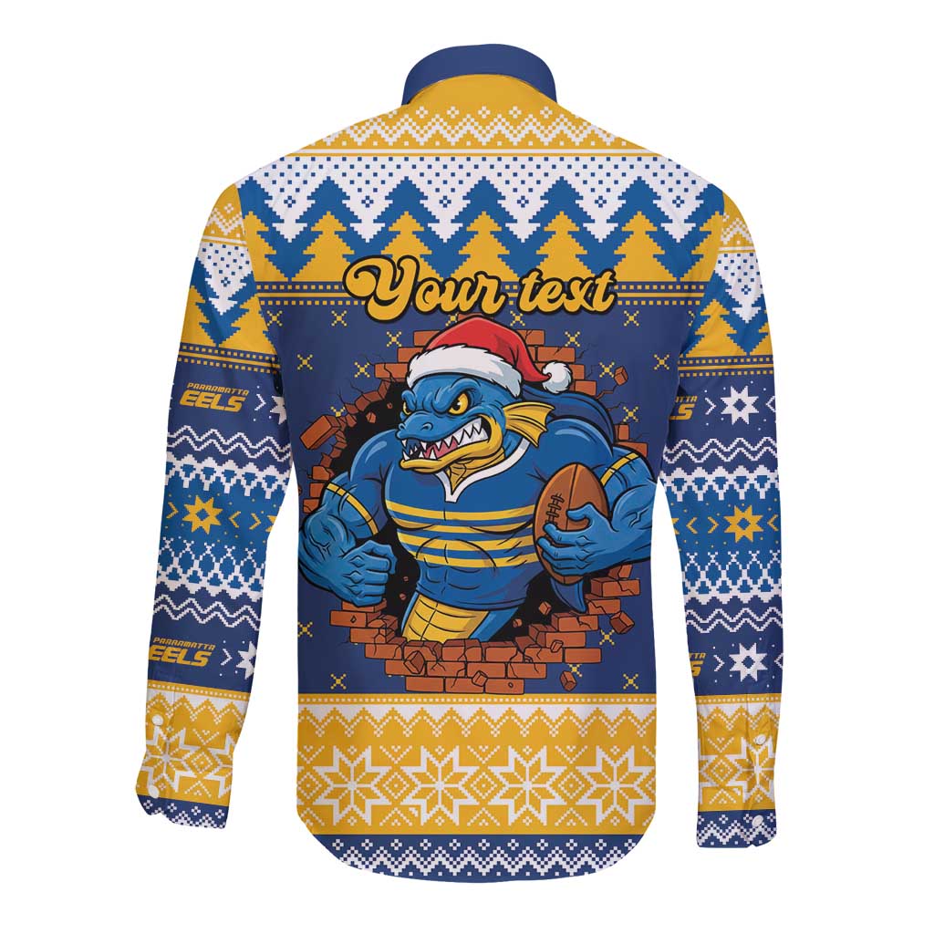 Parramatta Angry Eels Personalized Long Sleeve Button Shirt Christmas Rugby League Spirit - Aussie Hoodie