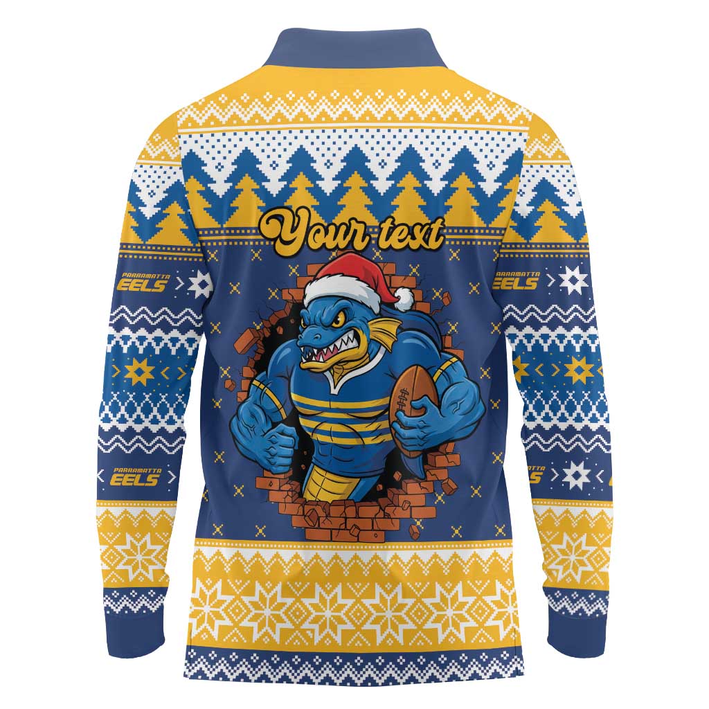 Parramatta Angry Eels Personalized Long Sleeve Polo Shirt Christmas Rugby League Spirit - Aussie Hoodie