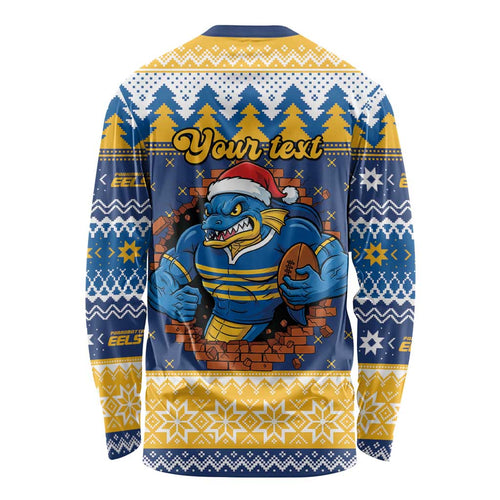 Parramatta Angry Eels Personalized Long Sleeve Shirt Christmas Rugby League Spirit - Aussie Hoodie