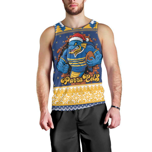 Parramatta Angry Eels Personalized Men Tank Top Christmas Rugby League Spirit - Aussie Hoodie