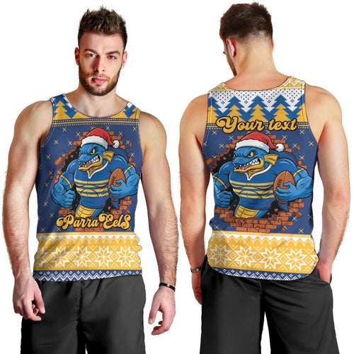 Parramatta Angry Eels Personalized Men Tank Top Christmas Rugby League Spirit - Aussie Hoodie