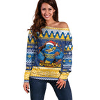 Parramatta Angry Eels Personalized Off Shoulder Sweater Christmas Rugby League Spirit - Aussie Hoodie