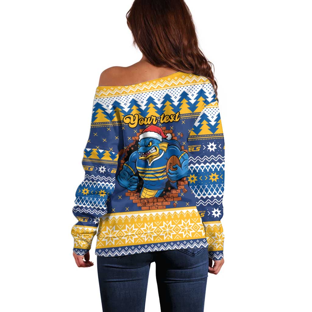 Parramatta Angry Eels Personalized Off Shoulder Sweater Christmas Rugby League Spirit - Aussie Hoodie