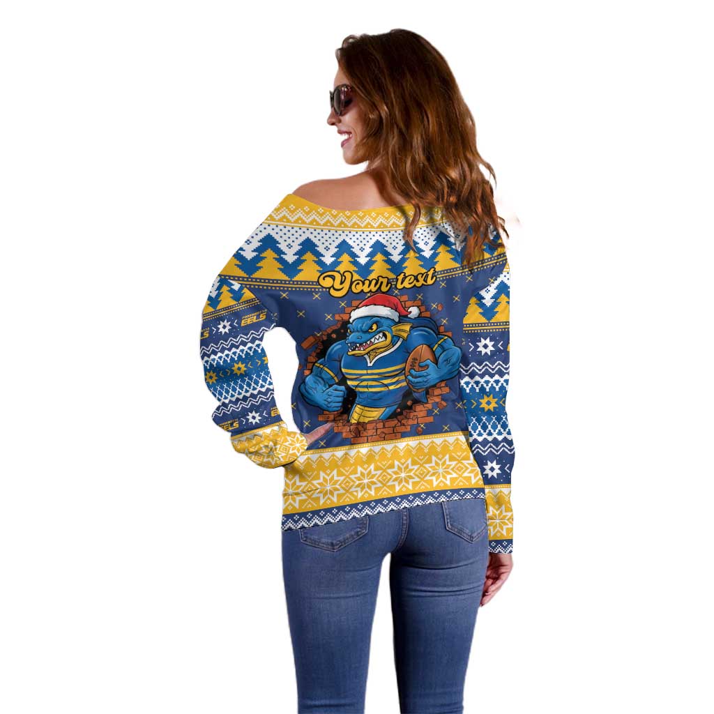 Parramatta Angry Eels Personalized Off Shoulder Sweater Christmas Rugby League Spirit - Aussie Hoodie