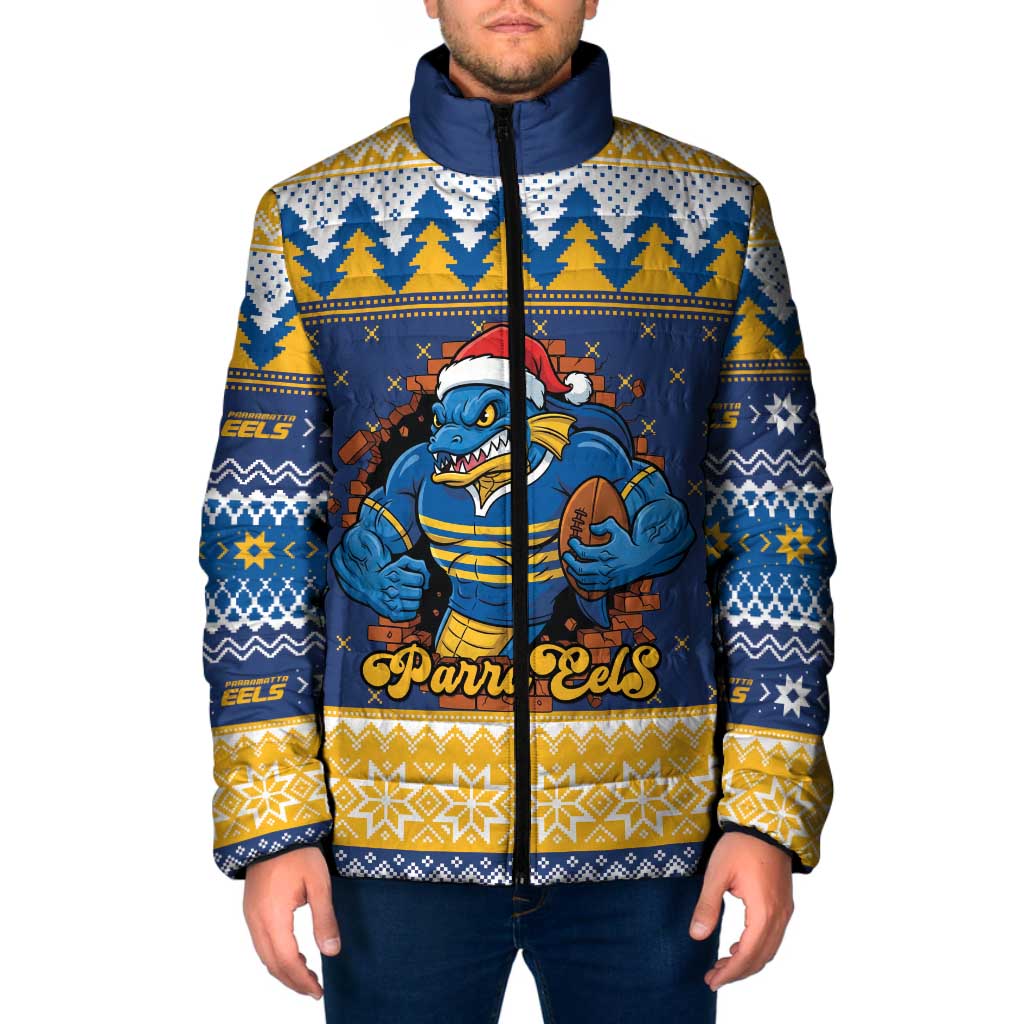 Parramatta Angry Eels Personalized Padded Jacket Christmas Rugby League Spirit - Aussie Hoodie