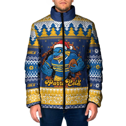 Parramatta Angry Eels Personalized Padded Jacket Christmas Rugby League Spirit - Aussie Hoodie